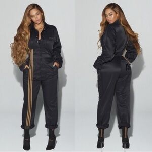 Black Jumpsuit with Gold Stripes